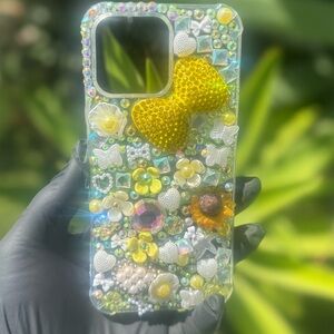 Crystal Embellished Yellow Bow Phone Case